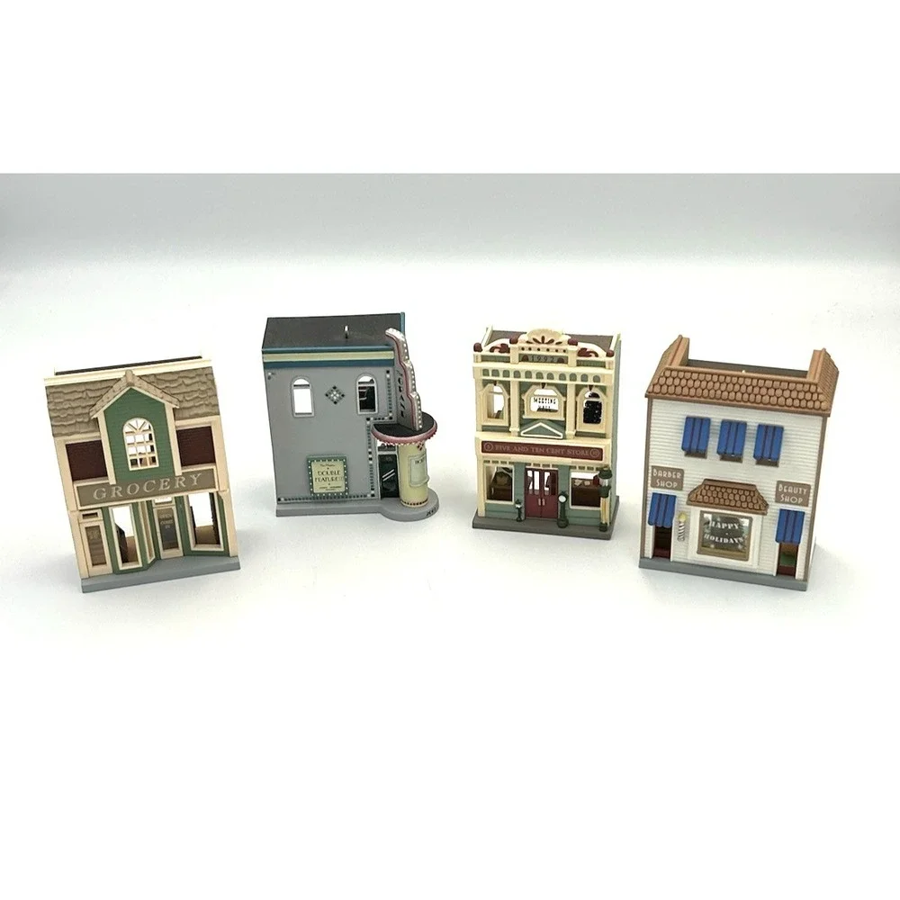 Hallmark Keepsake Ornaments Nostalgic Houses Shops Lot of 4 Vintage